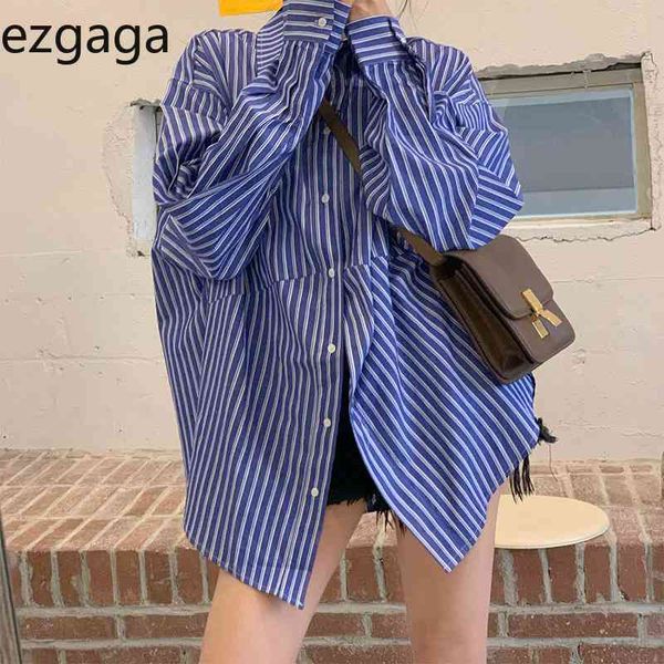ezgaga blue striped shirts women blouse korean chic all-match loose streetwear spring fashion long sleeve shirts casual 210430, White
ezgaga blue striped shirts women blouse korean chic all-match loose streetwear spring fashion long sleeve shirts casual 210430, White