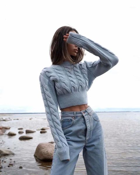 women's sweaters women long sleeve sweater round neck twist knitted pullover winter autumn warm slim crop outfit 2021, White;black
women's sweaters women long sleeve sweater round neck twist knitted pullover winter autumn warm slim crop outfit 2021, White;black