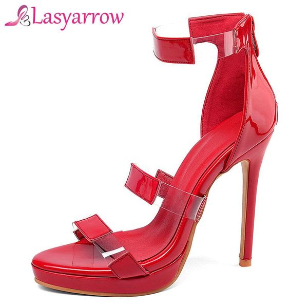 lasyarrow ankle strap high heel sandals women transparent shoes woman sandalias patent leather summer gladiator party, Black
lasyarrow ankle strap high heel sandals women transparent shoes woman sandalias patent leather summer gladiator party, Black