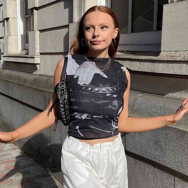 summer product abstract printing pattern mesh vest fashion street shooting women's y2k korean 210602, White
summer product abstract printing pattern mesh vest fashion street shooting women's y2k korean 210602, White