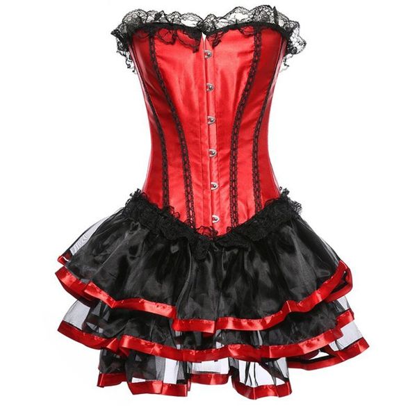 bustiers & corsets plus size burlesque dress with skirt costumes vintage lace up corset bustier shaper corselet for women gothic qz0290, Black;white
bustiers & corsets plus size burlesque dress with skirt costumes vintage lace up corset bustier shaper corselet for women gothic qz0290, Black;white