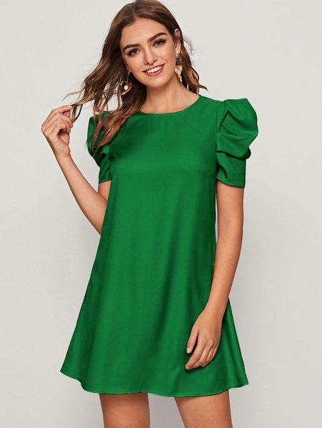 puff sleeve keyhole back tunic dress m4ye#, Black;gray
puff sleeve keyhole back tunic dress m4ye#, Black;gray