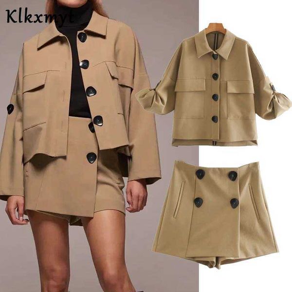 klkxmyt autumn two pieces sets women fashion pocket shirts button jacket coat + double breasted shorts 2 set 210527, White
klkxmyt autumn two pieces sets women fashion pocket shirts button jacket coat + double breasted shorts 2 set 210527, White