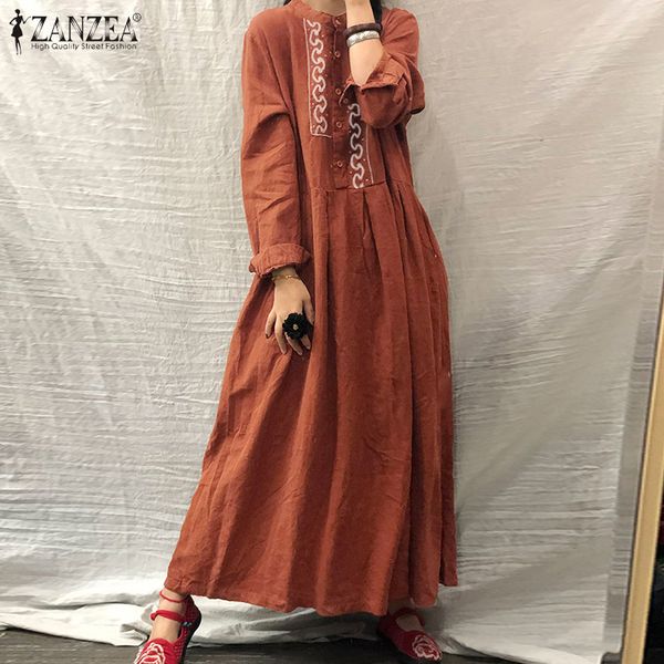 zanzea autumn vintage floral embroidery dress women long sleeve sundress casual retro cotton linen maxi long vestido femme robe, Black;gray
zanzea autumn vintage floral embroidery dress women long sleeve sundress casual retro cotton linen maxi long vestido femme robe, Black;gray