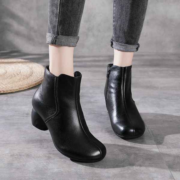 boots heel women round toe side zipper design winter genuine leather ankle boots ladies, Black
boots heel women round toe side zipper design winter genuine leather ankle boots ladies, Black