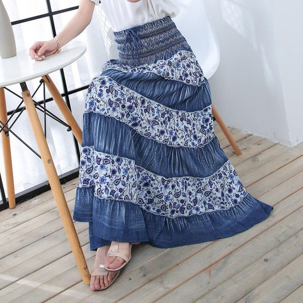national style denim long skirts womens female 2021 spring summer elastic high waist big swing a line skirt beach boho, Black
national style denim long skirts womens female 2021 spring summer elastic high waist big swing a line skirt beach boho, Black