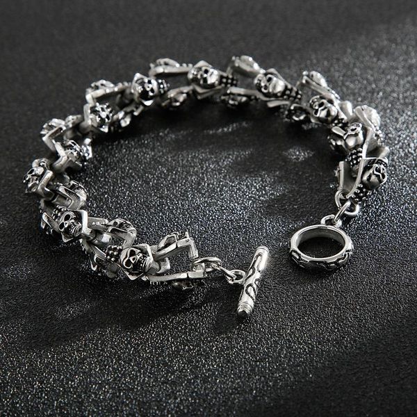 link, chain jewels store gothic skull soldier combination strange men's stainless steel bracelet beautiful jewelry for man js33854-d, Black
link, chain jewels store gothic skull soldier combination strange men's stainless steel bracelet beautiful jewelry for man js33854-d, Black