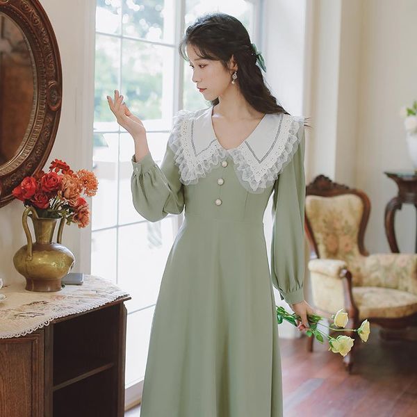 casual dresses girl lace ruffle sweet cute doll collar kawaii dress femme fall long sleeve gentle mori green french elegant party vestido, Black;gray
casual dresses girl lace ruffle sweet cute doll collar kawaii dress femme fall long sleeve gentle mori green french elegant party vestido, Black;gray