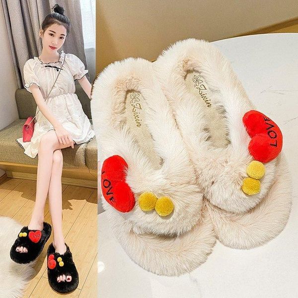 lovely faux fur lady slippers women fall/winter 2021 love cross leisure home comfortable furry shoes ins, Black
lovely faux fur lady slippers women fall/winter 2021 love cross leisure home comfortable furry shoes ins, Black