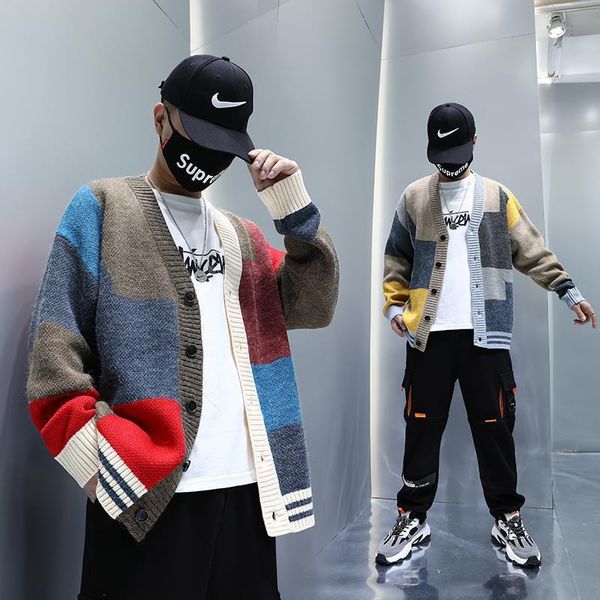 men's sweaters e-baihui sweater men patchwork harajuku casual loose knitted fashion cardigan oversize coat streetwear all-match knitwea, White;black
men's sweaters e-baihui sweater men patchwork harajuku casual loose knitted fashion cardigan oversize coat streetwear all-match knitwea, White;black