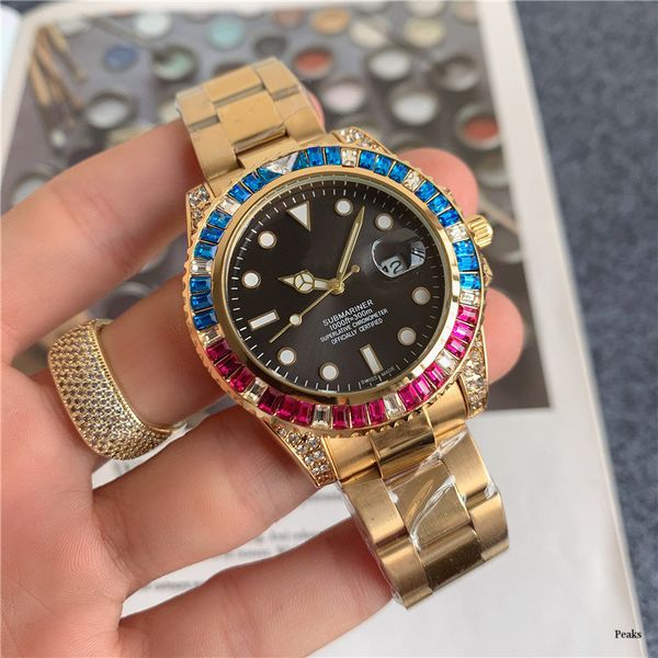 41mm size Three stitches working Mens Watch Luxury Watches With Calendar Steel Strap Top Brand Quartz Wristwatch for men High Quality rol Diamond case, Slivery;brown
41mm size Three stitches working Mens Watch Luxury Watches With Calendar Steel Strap Top Brand Quartz Wristwatch for men High Quality rol Diamond case, Slivery;brown