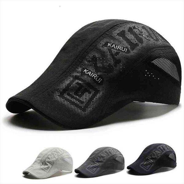 summer casual visors beret hat flat cap gatsby letter hat adjustable breathable boina mesh caps for men, Blue;gray
summer casual visors beret hat flat cap gatsby letter hat adjustable breathable boina mesh caps for men, Blue;gray