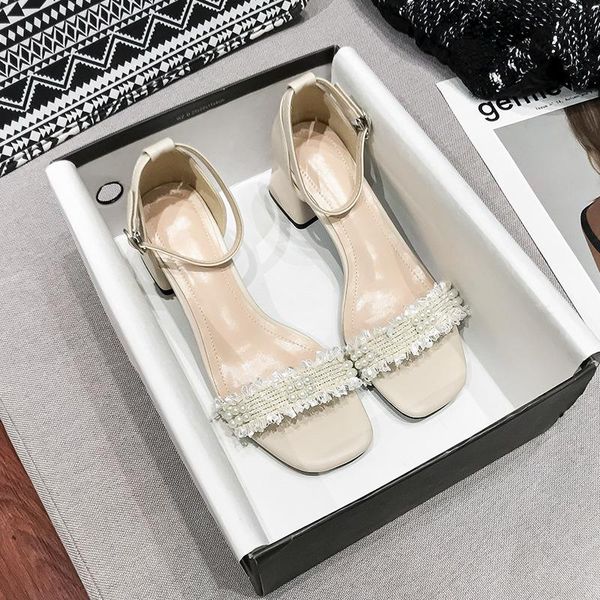sandals fairy style high heels lace pearl square heel toe microfiber ankle strap casual med (3cm-5cm) for ladies, Black
sandals fairy style high heels lace pearl square heel toe microfiber ankle strap casual med (3cm-5cm) for ladies, Black