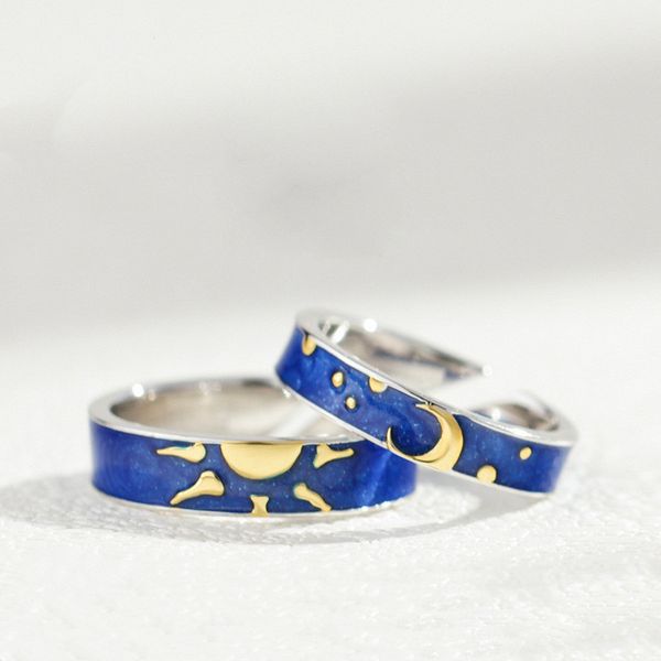 punk vintage silver color couples matching rings set for men women sun moon star wing friendship engagement wedding open anillos, Slivery;golden
punk vintage silver color couples matching rings set for men women sun moon star wing friendship engagement wedding open anillos, Slivery;golden