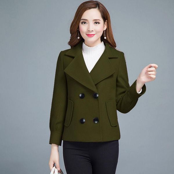 women's wool & blends winter women woolen coats casual slim turn-down collar ladies female loose thin small warm jackets, Black
women's wool & blends winter women woolen coats casual slim turn-down collar ladies female loose thin small warm jackets, Black