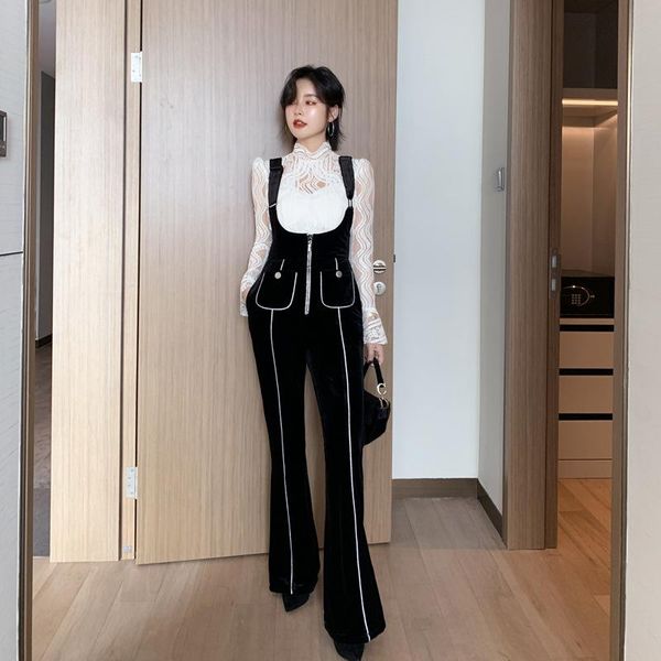 two piece dress plus size spring elegant black women suit ol office work 2 set white lace and long velvet jumpsuit
two piece dress plus size spring elegant black women suit ol office work 2 set white lace and long velvet jumpsuit