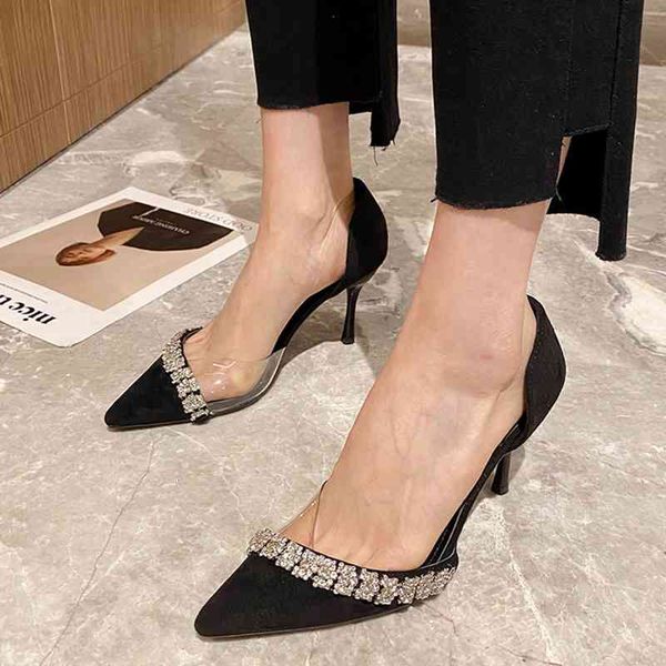 slippers luxury crystal pointed toe party shoes for women transparent pvc thin heels pumps woman shallow slip on office naz8, Black
slippers luxury crystal pointed toe party shoes for women transparent pvc thin heels pumps woman shallow slip on office naz8, Black