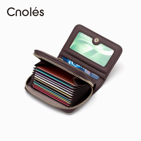 card holders cnoles genuine leather case rfid anti-theft lady holder men multifunctional zipper small wallet, Brown;gray
card holders cnoles genuine leather case rfid anti-theft lady holder men multifunctional zipper small wallet, Brown;gray