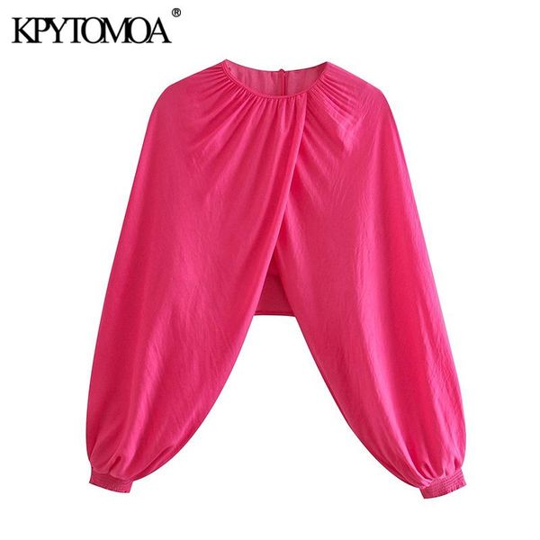 women's blouses & shirts kpytomoa women 2021 fashion with elastic cuffs pleated crop vintage o neck lantern sleeve female blusas chic, White
women's blouses & shirts kpytomoa women 2021 fashion with elastic cuffs pleated crop vintage o neck lantern sleeve female blusas chic, White
