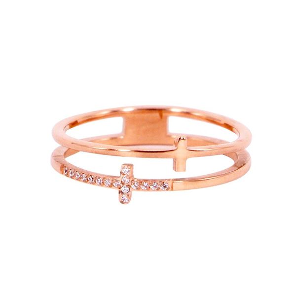 l titanium steel jewelry two cross pave mosaic zircon weeding ring rose gold fashion woman birthday gift never fade cluster rings, Golden;silver
l titanium steel jewelry two cross pave mosaic zircon weeding ring rose gold fashion woman birthday gift never fade cluster rings, Golden;silver