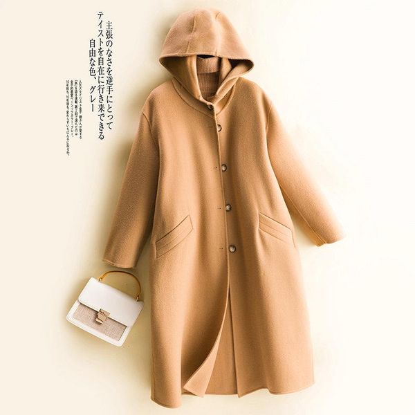 women's wool & blends longming women coat 100% merino winter warm woolen hooded autumn long overcoat outerwear, Black
women's wool & blends longming women coat 100% merino winter warm woolen hooded autumn long overcoat outerwear, Black