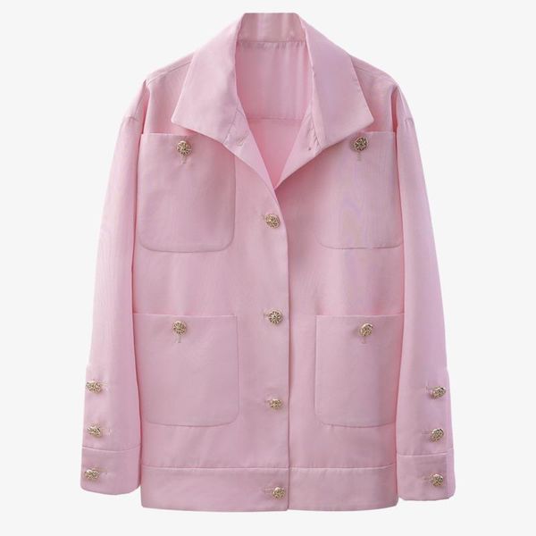 stylish 2021 spring lapel long sleeve loose single breasted large pocket solid color women coat cc10 women's blouses & shirts, White
stylish 2021 spring lapel long sleeve loose single breasted large pocket solid color women coat cc10 women's blouses & shirts, White
