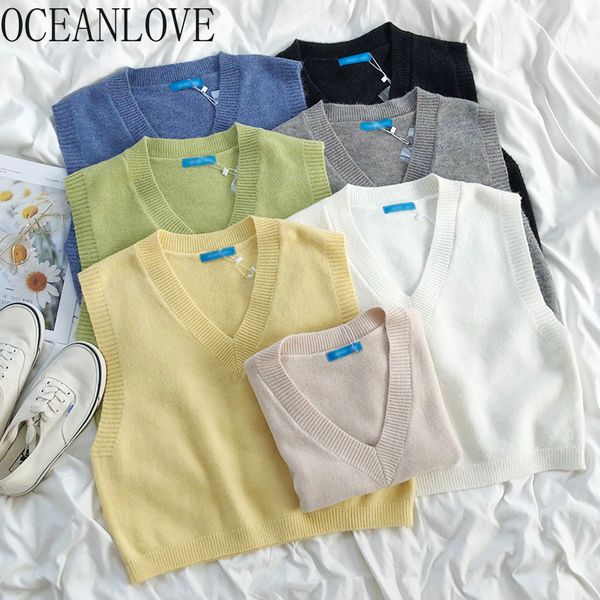 v neck solid woman sweaters autumn winter short pullovers all match fashion korean mujer sueteres soft 19092 210415, White;black
v neck solid woman sweaters autumn winter short pullovers all match fashion korean mujer sueteres soft 19092 210415, White;black