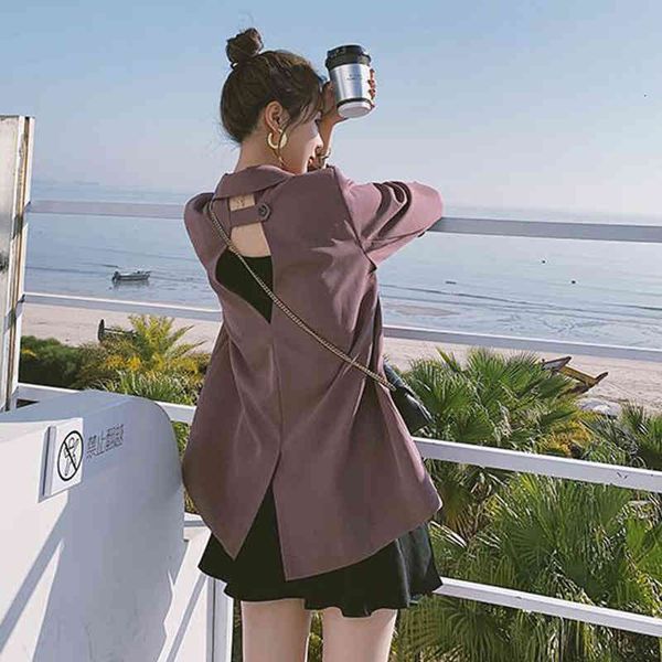 women's suits & blazers jaqueta irmã fara chique com costas abertas, blazer feminino de primavera, jaqueta longa fina, externa cas, White;black
women's suits & blazers jaqueta irmã fara chique com costas abertas, blazer feminino de primavera, jaqueta longa fina, externa cas, White;black