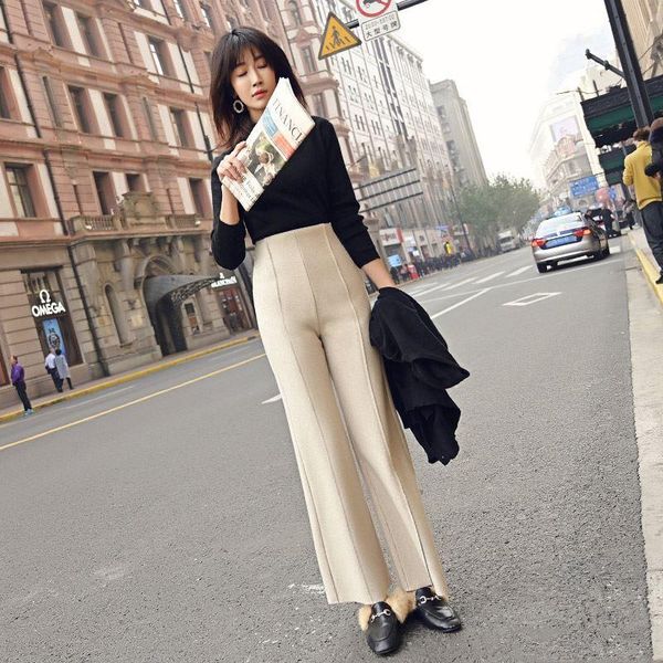 women's pants & capris office lady high waist straight autumn winter woolen wide leg loose casual trousers, Black;white
women's pants & capris office lady high waist straight autumn winter woolen wide leg loose casual trousers, Black;white