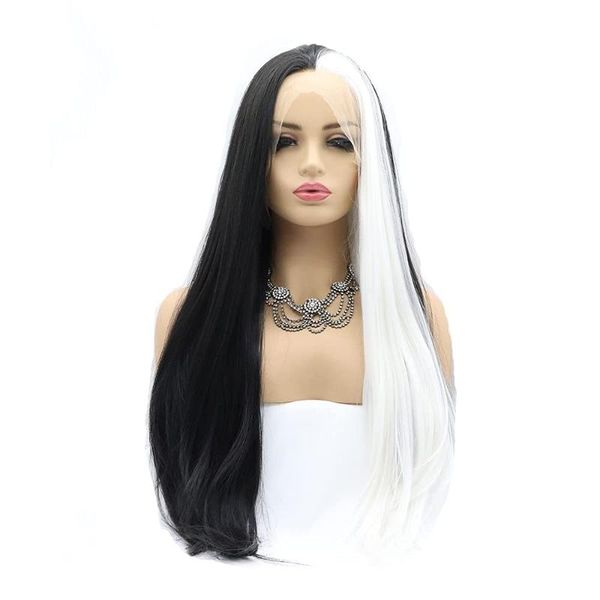 synthetic wigs long straight black and white ombre colored lace front wig heat resistant cosplay frontal for women
synthetic wigs long straight black and white ombre colored lace front wig heat resistant cosplay frontal for women