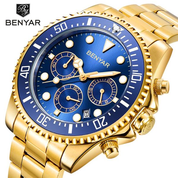 wristwatches benyar men watch chronograph waterproof military male clock full steel sport wristwatch relogio masculino, Slivery;brown
wristwatches benyar men watch chronograph waterproof military male clock full steel sport wristwatch relogio masculino, Slivery;brown