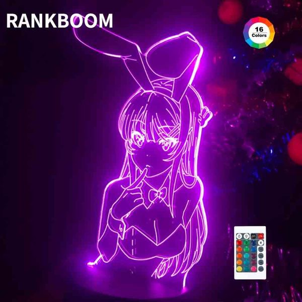 3d anime waifu mai night bedroom decor light for friend sakurajima bunny girl led lamp gift
3d anime waifu mai night bedroom decor light for friend sakurajima bunny girl led lamp gift