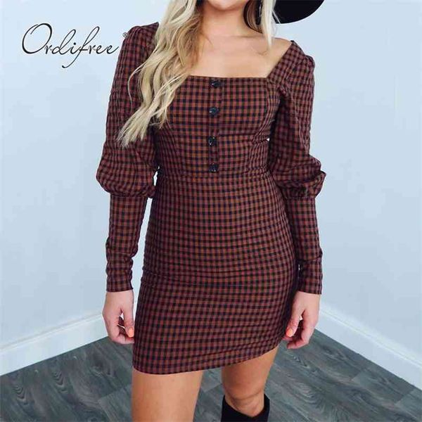 autumn women plaid dress long sleeve fashion bodycon mini 210513, Black;gray 
autumn women plaid dress long sleeve fashion bodycon mini 210513, Black;gray