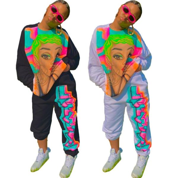 women's two piece pants elijoin2021 autumn/winter large size suit long printed leisure sports two-piece, White
women's two piece pants elijoin2021 autumn/winter large size suit long printed leisure sports two-piece, White