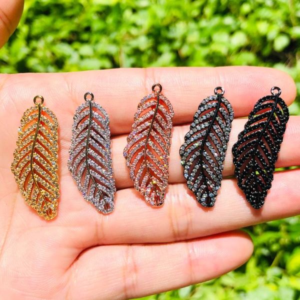 charms 5pcs cz pave gold plated feather charm pendant for women bracelet necklace earring making handmade jewelry accessories wholesale, Bronze;silver
charms 5pcs cz pave gold plated feather charm pendant for women bracelet necklace earring making handmade jewelry accessories wholesale, Bronze;silver