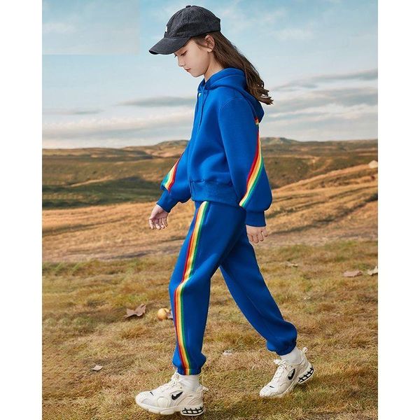 children girls clothing set 2021 autumn spring rainbow striped sports costume outfit teens kids hoodies iridescent tracksuit sets, White
children girls clothing set 2021 autumn spring rainbow striped sports costume outfit teens kids hoodies iridescent tracksuit sets, White