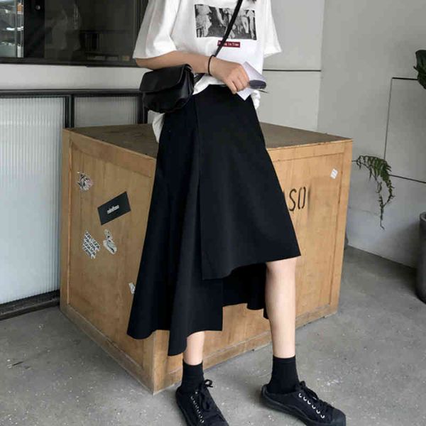 skirts spring autumn korean chic irregular black a-line long novelty high low calf 8vv7
skirts spring autumn korean chic irregular black a-line long novelty high low calf 8vv7