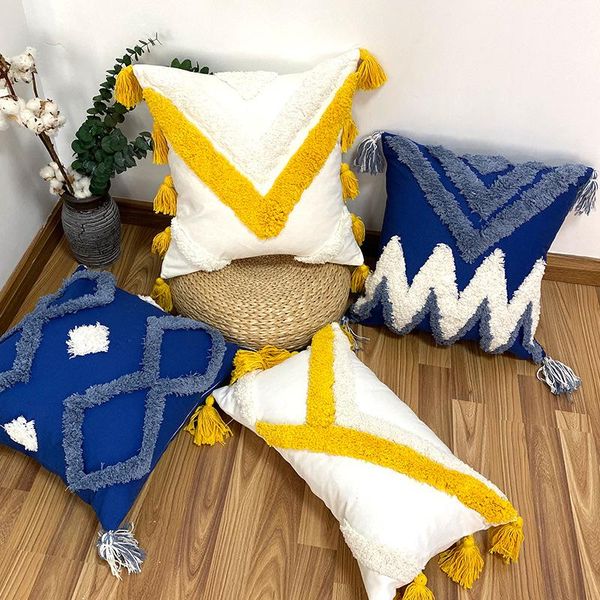 cushion/decorative pillow morocco handmade cotton moroccan geometric hobo cushion cover with tassel blue embroidered tufted home decoraton
cushion/decorative pillow morocco handmade cotton moroccan geometric hobo cushion cover with tassel blue embroidered tufted home decoraton