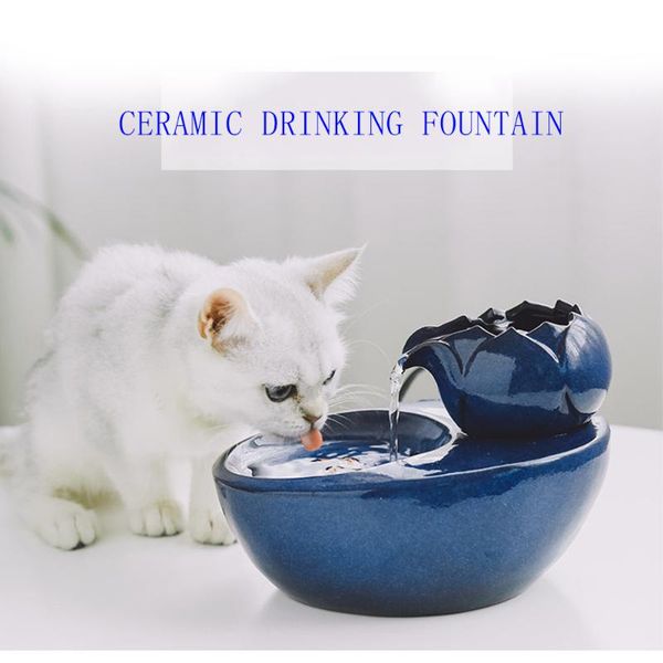 cat ceramic water fountain pet drinking dog automatic 2021 dispenser basin blue color bowls & feeders
cat ceramic water fountain pet drinking dog automatic 2021 dispenser basin blue color bowls & feeders
