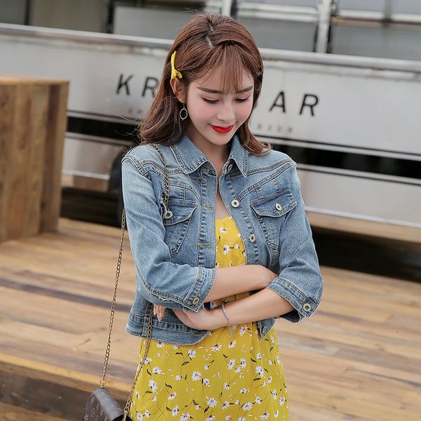 women's jackets jackets women spring autum three quarter sleeve denim washed jeans coat turn-down collar outwear slim jacket chic lxi0, Black;brown
women's jackets jackets women spring autum three quarter sleeve denim washed jeans coat turn-down collar outwear slim jacket chic lxi0, Black;brown