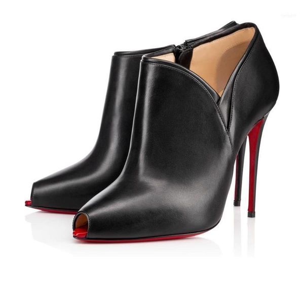 boots red bottom high heels patent leather women party wedding triple spikes pointed toes pumps dress shoes with box 0211, Black
boots red bottom high heels patent leather women party wedding triple spikes pointed toes pumps dress shoes with box 0211, Black