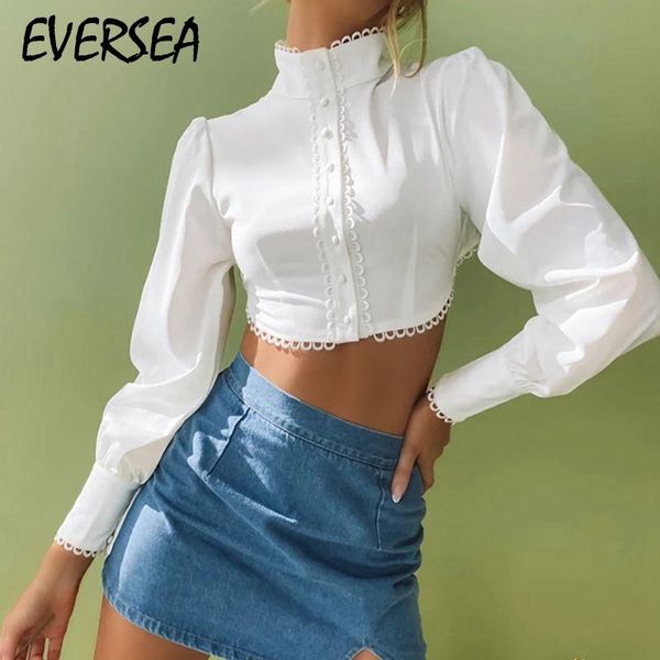women's blouses & shirts eversea turtleneck lush sleeve blouse women lace border bubble elegant lady autumn button crops, White
women's blouses & shirts eversea turtleneck lush sleeve blouse women lace border bubble elegant lady autumn button crops, White