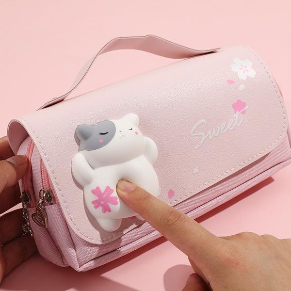 purse cartoon double layer japanese style portable sweet sakura cat pencil case long coin wallet pouch bag, White
purse cartoon double layer japanese style portable sweet sakura cat pencil case long coin wallet pouch bag, White