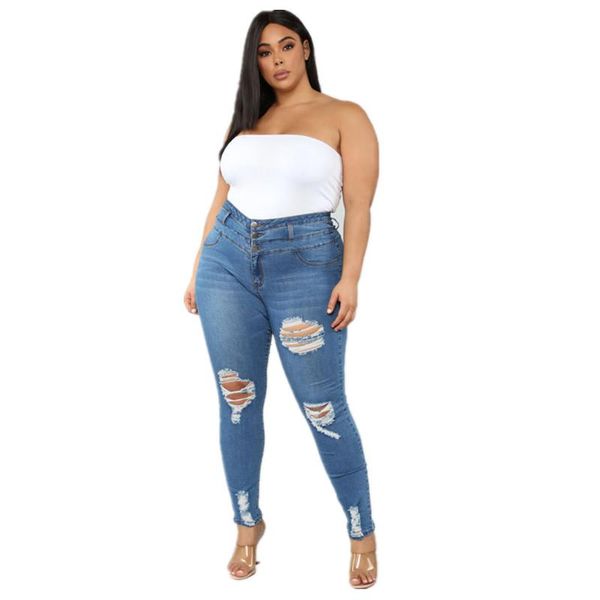 women's jeans casual single-breasted hole high waist long denim pencil pant office ladies plus size wholesale drop, Blue
women's jeans casual single-breasted hole high waist long denim pencil pant office ladies plus size wholesale drop, Blue