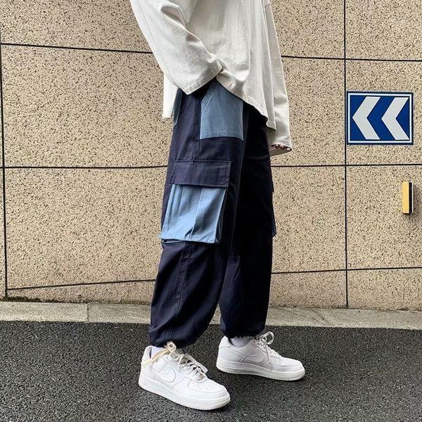 men's pants autumn cargo men fashion multi-pocket casual streetwear loose hip-hop straight mens overalls trousers, Black
men's pants autumn cargo men fashion multi-pocket casual streetwear loose hip-hop straight mens overalls trousers, Black