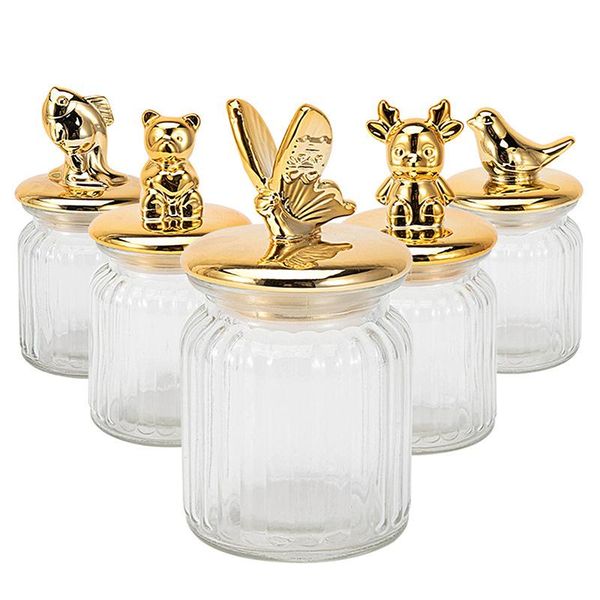 gift wrap nordic gold plated ceramic cover glass jar animal shape storage bottle kitchen box candy snack tank decoration
gift wrap nordic gold plated ceramic cover glass jar animal shape storage bottle kitchen box candy snack tank decoration