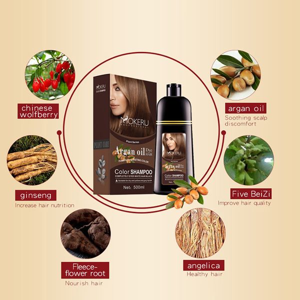 500ml natural argan oil essence instant hair dye shampoo color cover permanent hair coloring purple black dark light brown c
500ml natural argan oil essence instant hair dye shampoo color cover permanent hair coloring purple black dark light brown c
