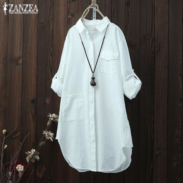 spring fashion button long shirts for woman asymmetrical blouse casual lapel tunic female sleeve chemise women's blouses, White
spring fashion button long shirts for woman asymmetrical blouse casual lapel tunic female sleeve chemise women's blouses, White