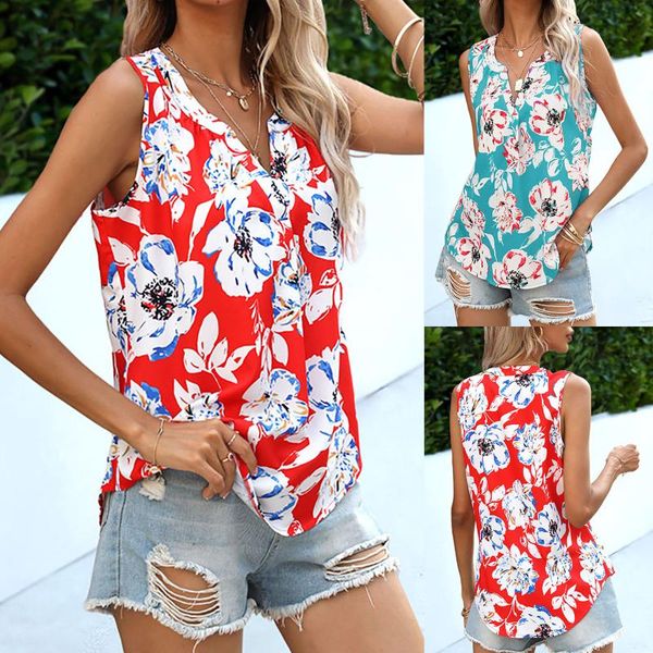 women's t-shirt floral print 2021 women fashion two colors sleeveless shirts crew neck t-shirts blouse summer casual loose fit, White
women's t-shirt floral print 2021 women fashion two colors sleeveless shirts crew neck t-shirts blouse summer casual loose fit, White