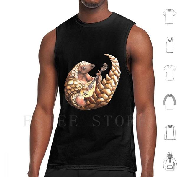 men' tank pangolin playing the mandolin vest sleeveless music musical instrument love, White;black
men' tank pangolin playing the mandolin vest sleeveless music musical instrument love, White;black